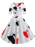 Floral Print Vintage Party Dresses