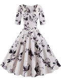 Floral Print Vintage Party Dresses