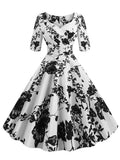 Floral Print Vintage Party Dresses